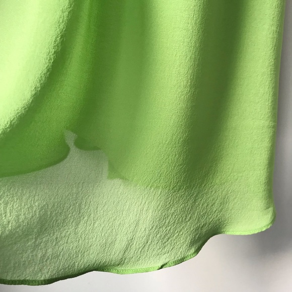 🚫SOLD🚫 Adrianna Papell Lime Green Silk Halter Dress Sz 8 - Picture 4 of 8